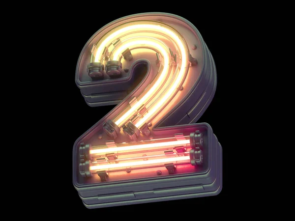 Turuncu ışık neon yazı tipi.