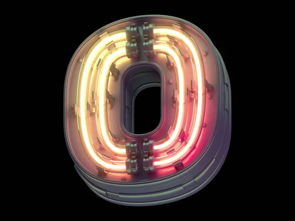 Turuncu ışık neon yazı tipi.