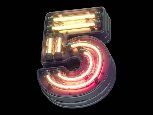 Turuncu ışık neon yazı tipi.