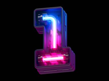 Ultraviyole neon fütüristik yazı tipi. 