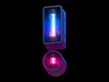 Ultraviyole neon fütüristik yazı tipi. 