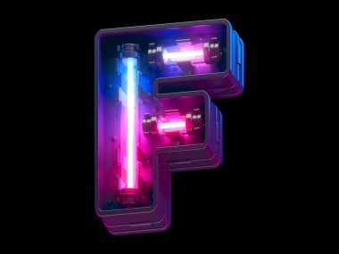 Ultraviyole neon fütüristik yazı tipi. 