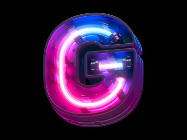 Ultraviyole neon fütüristik yazı tipi. 