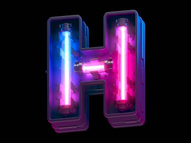 Ultraviyole neon fütüristik yazı tipi. 