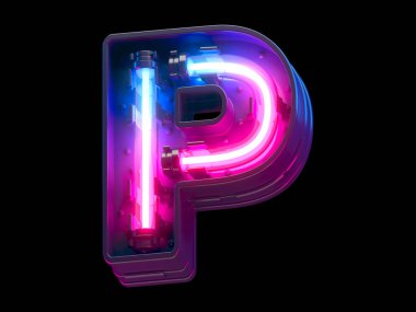 Ultraviyole neon fütüristik yazı tipi. 