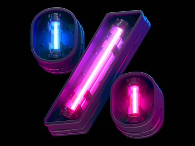 Ultraviyole neon fütüristik yazı tipi. 