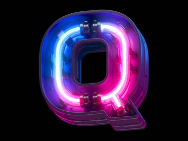 Ultraviyole neon fütüristik yazı tipi. 