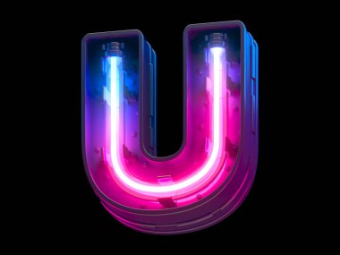 Ultraviyole neon fütüristik yazı tipi. 