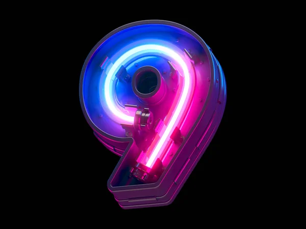 Ultraviolet Neon Futuristisch Lettertype — Stockfoto