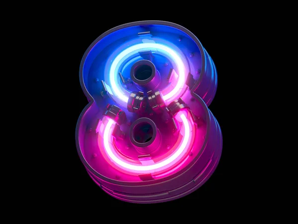 Ultraviyole neon fütüristik yazı tipi. 