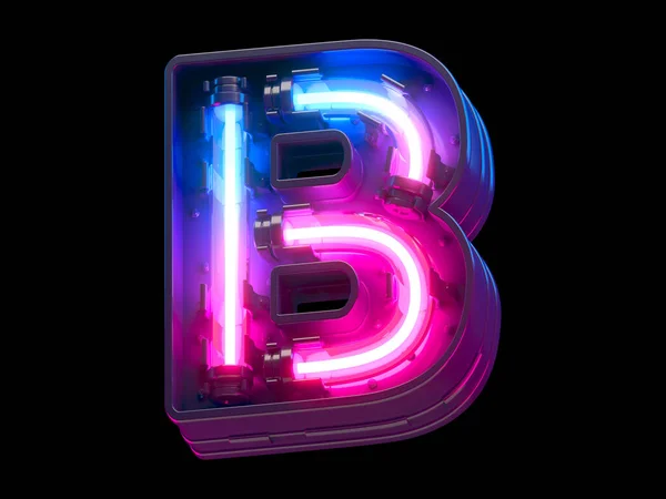 Ultraviolet Neon Futuristisch Lettertype — Stockfoto