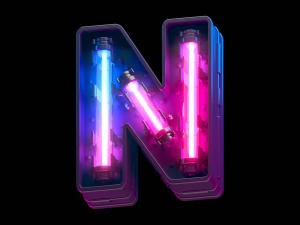 Ultraviolet Neon Futuristic Font — Stock Photo, Image