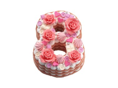 Gül yazı tipli pasta.