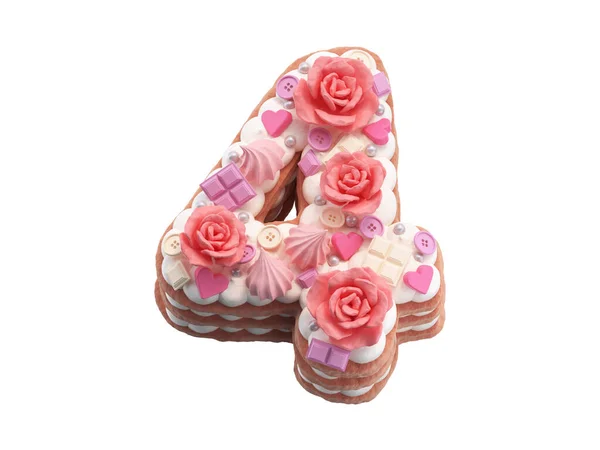 Cake Roses Font — Stock Photo, Image
