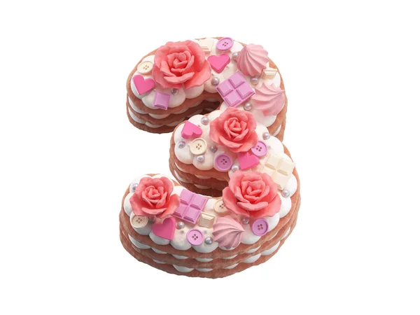 Gül yazı tipli pasta.