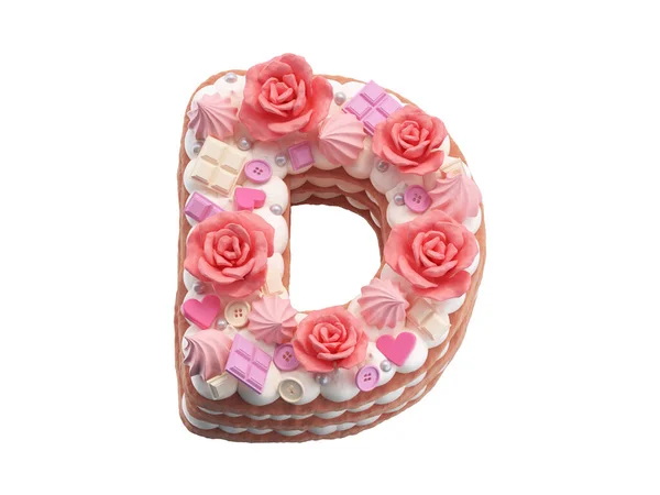 Cake Roses Font — Stock Photo, Image