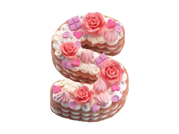 Gül yazı tipli pasta.