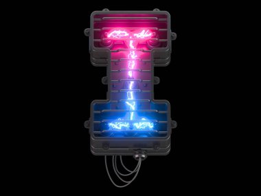 Gelecekçi elektrik ultraviyole ışık yazı tipi.