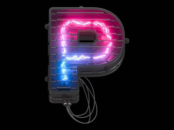 Futurystyczna Elektryczna Czcionka Ultrafioletowa — Zdjęcie stockowe