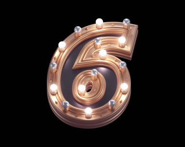 Altın renkli lamba ışığı yazı tipi. 