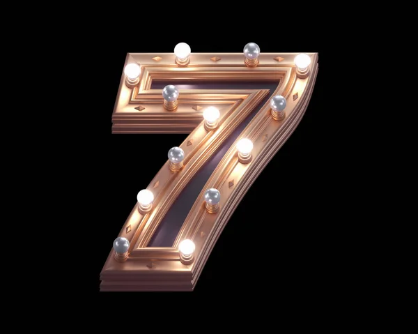 Altın renkli lamba ışığı yazı tipi. 