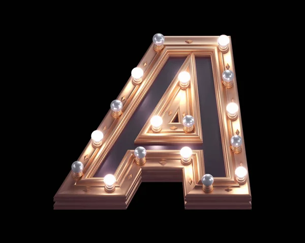 Gold Luxury Lamp Light Lettertype — Stockfoto