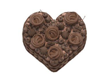 Çikolatalı kek yazı tipi. 3d oluşturma