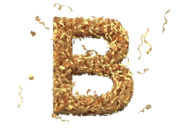 Gouden Confetti Lettertype Destructie — Stockfoto