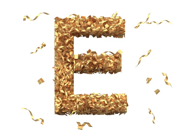 Gouden Confetti Lettertype Destructie — Stockfoto