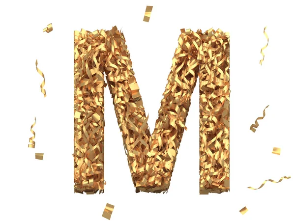Gold Confetti Font Rendering — Stock Photo, Image