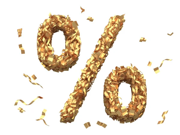 Gold Confetti Font Rendering — Stock Photo, Image