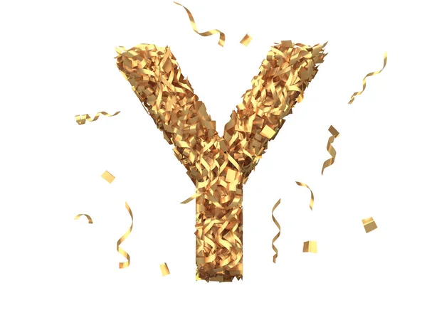 Gouden Confetti Lettertype Destructie — Stockfoto