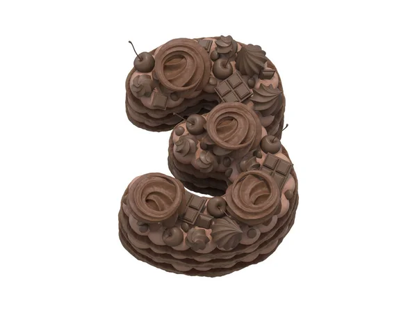 Шрифт Шоколадного Торта Візуалізація — стокове фото