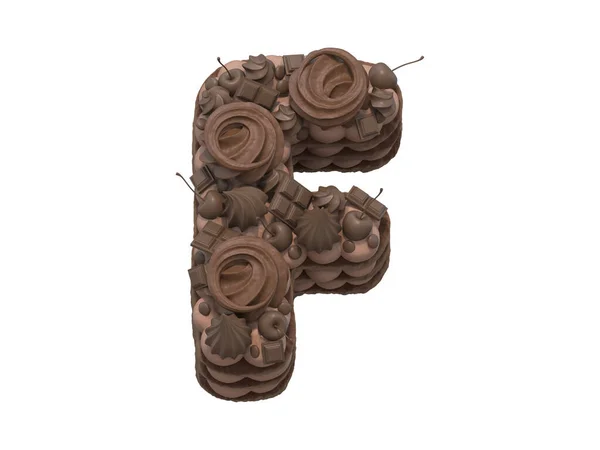 Chocoladetaart Lettertype Destructie — Stockfoto