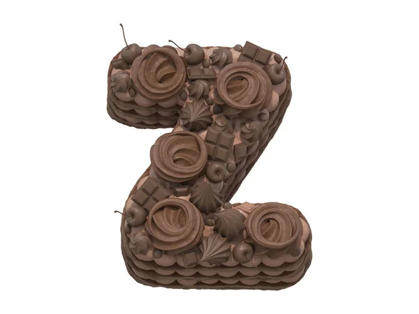 Schokoladenkuchen Darstellung — Stockfoto