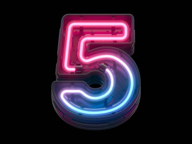 Ultraviyole neon yazı tipi. 3d oluşturma