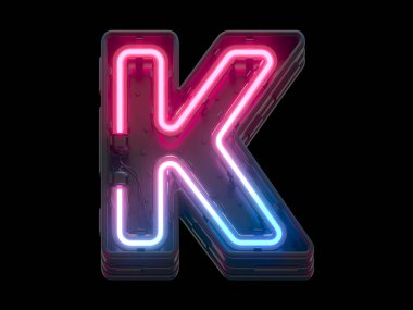 Ultraviyole neon yazı tipi. 3d oluşturma