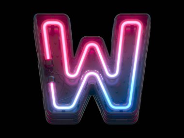 Ultraviyole neon yazı tipi. 3d oluşturma