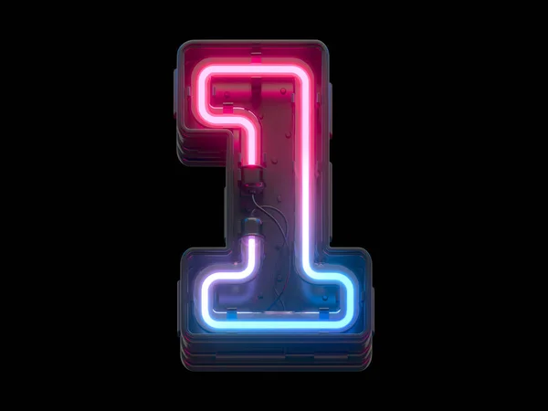 Ultraviyole neon yazı tipi. 3d oluşturma