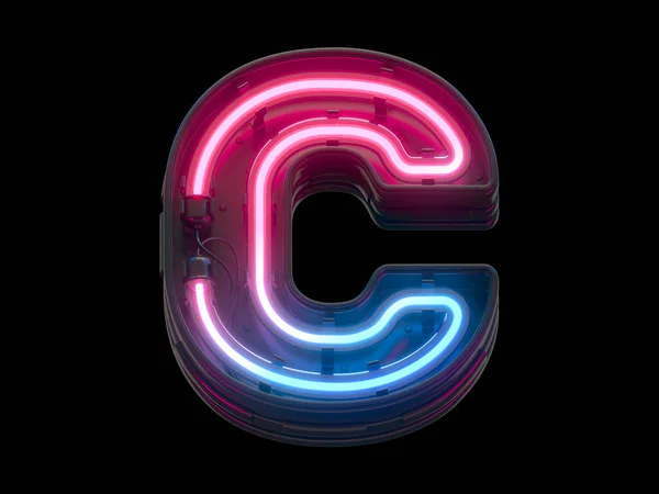 Ultraviyole neon yazı tipi. 3d oluşturma