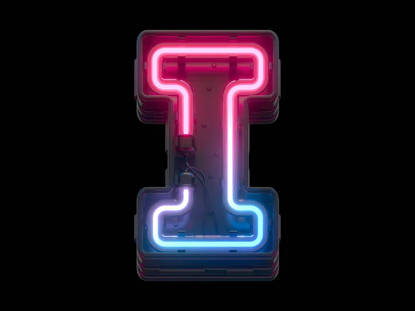 Ultraviyole neon yazı tipi. 3d oluşturma