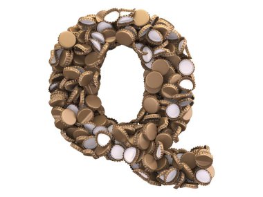 Şişe kapağı yazı tipi. 3d oluşturma.