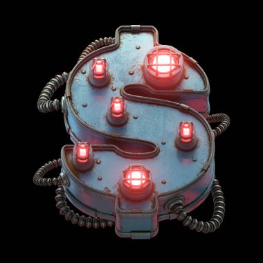 Bilim kurgu ışığı yazı tipi. 3d oluşturma