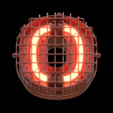 Alarm ışığı yazı tipi. 3d oluşturma.