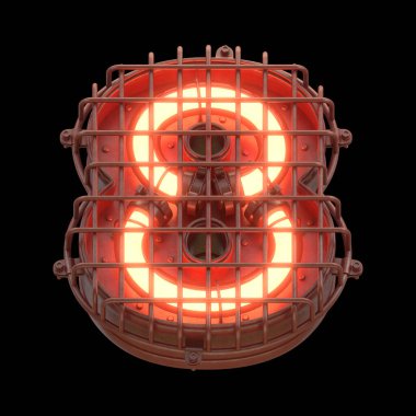 Alarm ışığı yazı tipi. 3d oluşturma.