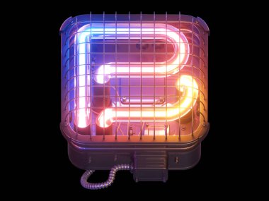 Cyberpunk Neon yazı tipi. 3d oluşturma