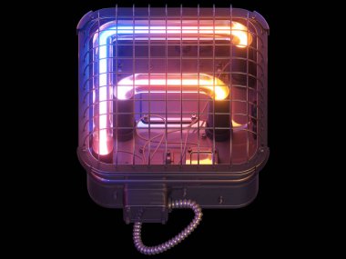 Cyberpunk Neon yazı tipi. 3d oluşturma