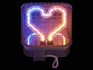 Cyberpunk Neon yazı tipi. 3d oluşturma