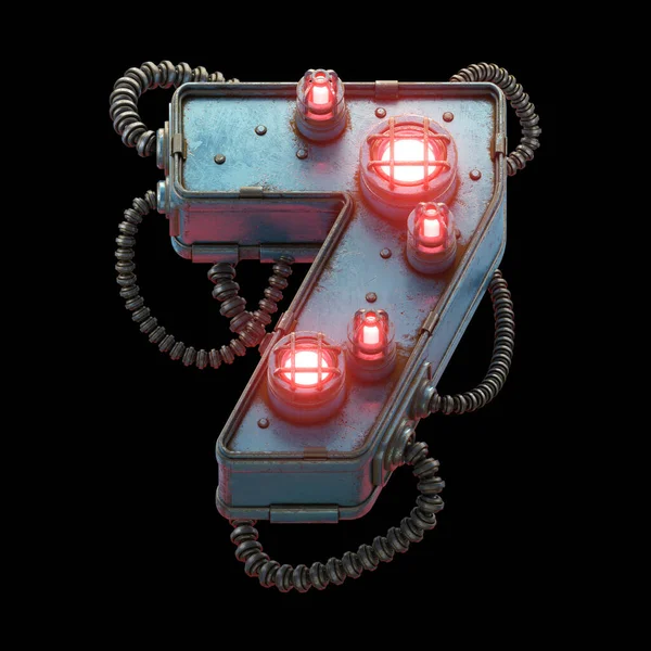 Bilim kurgu ışığı yazı tipi. 3d oluşturma