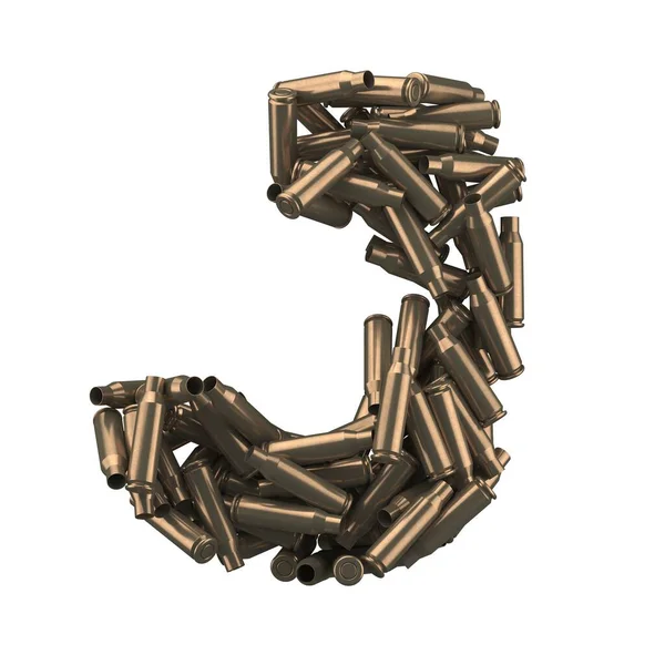 弾丸のシェルフォント 3Dレンダリング — ストック写真